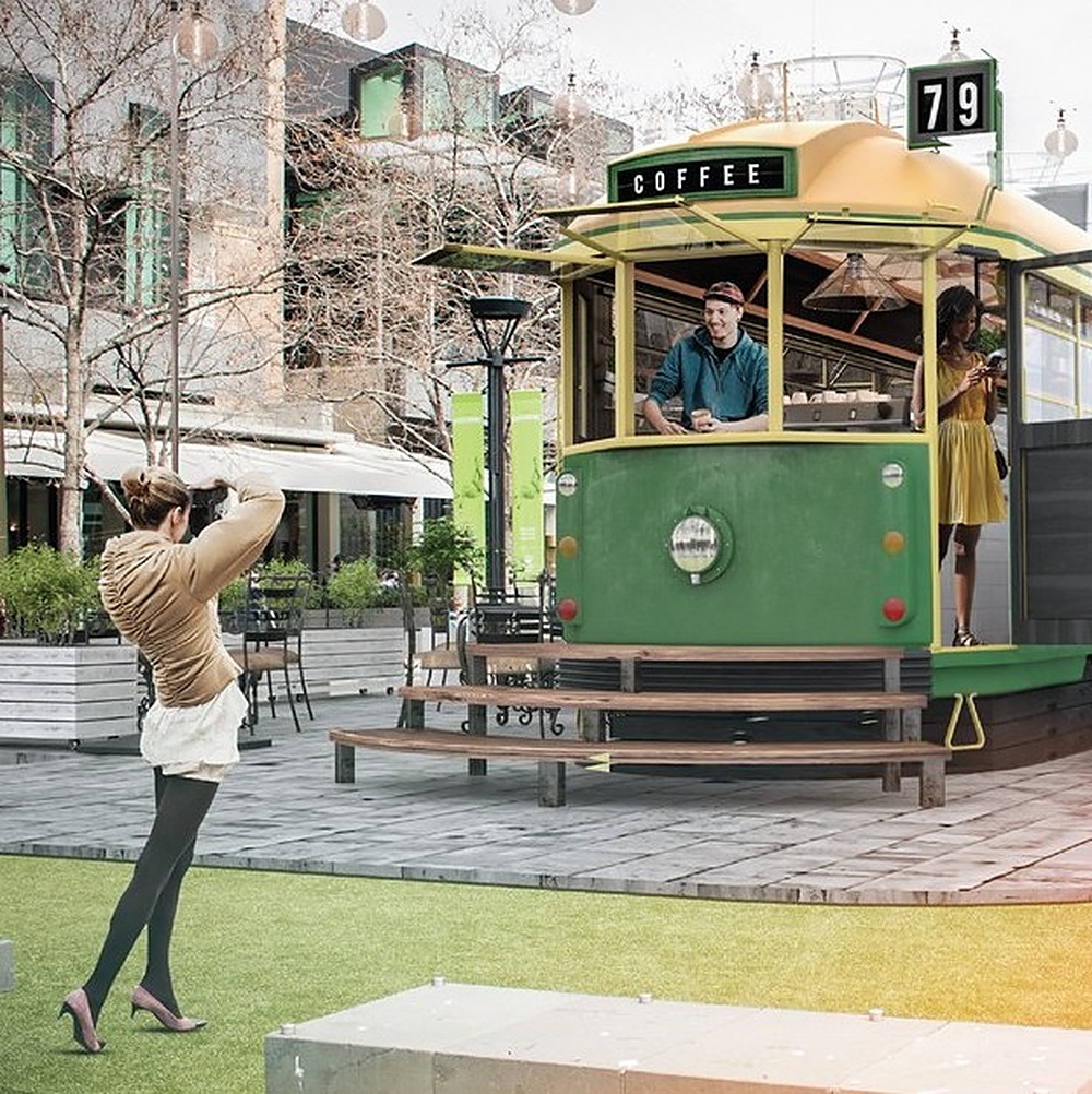 Melbourne Coffee Co. tram cart, street application