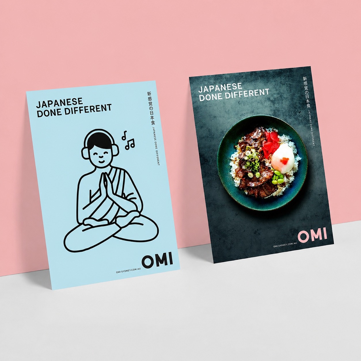OMI campaign postcards, Japanese Done Different